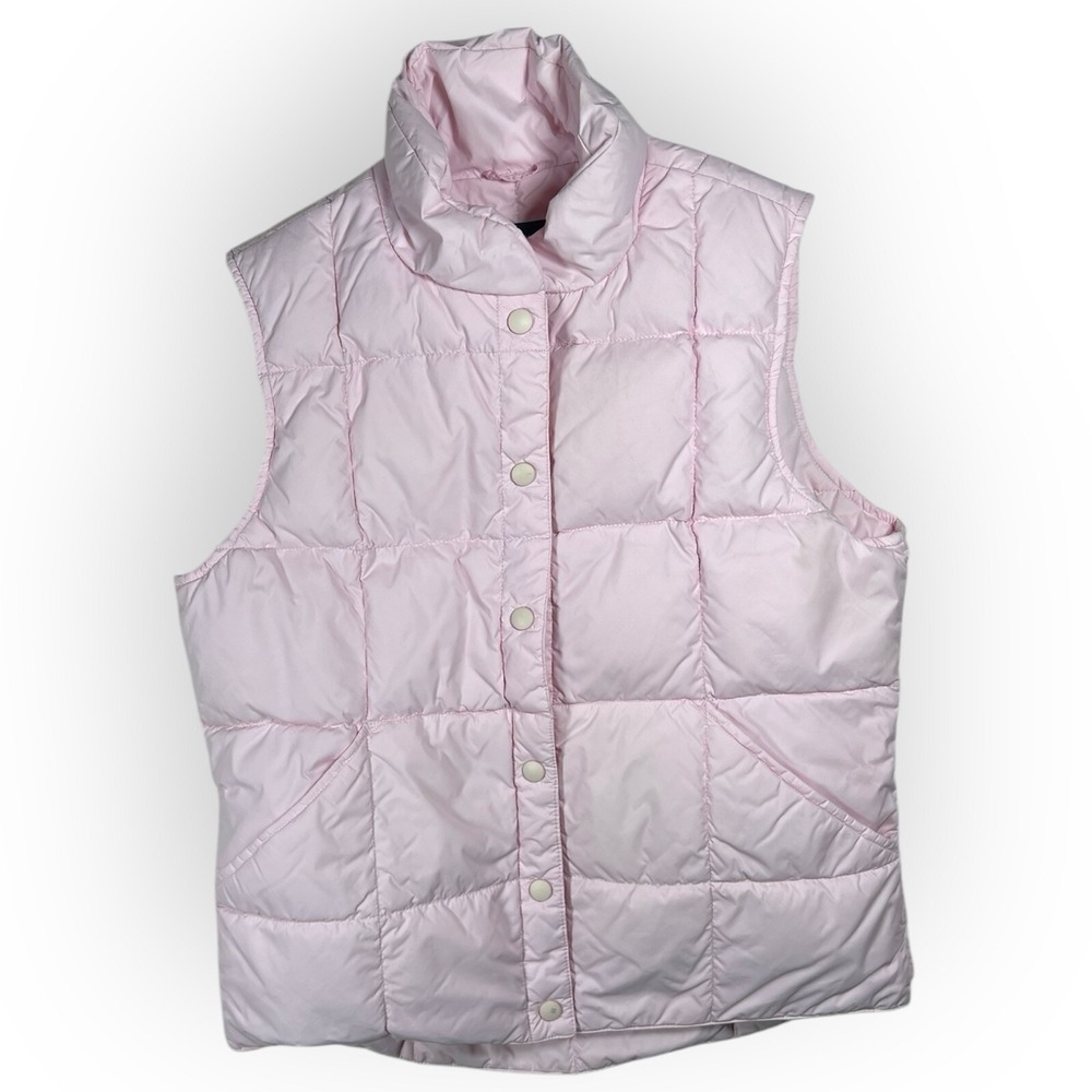 Pink Down Puffer‎ Vest/Small/winter Skiing Hiking Pastel LANDS' END Gorpcore